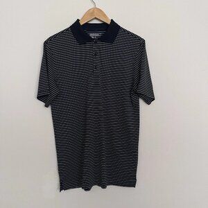 Nike Polo Golf Shirt Short Sleeve Black with White Stripe Men's Size Small